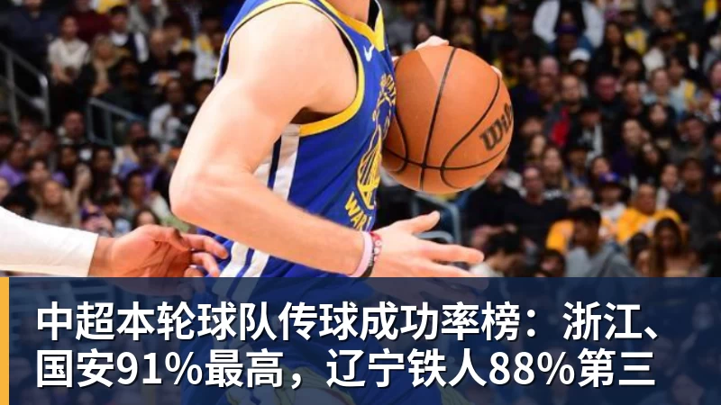 中超本轮球队传球成功率榜：浙江、国安91%最高，辽宁铁人88%第三